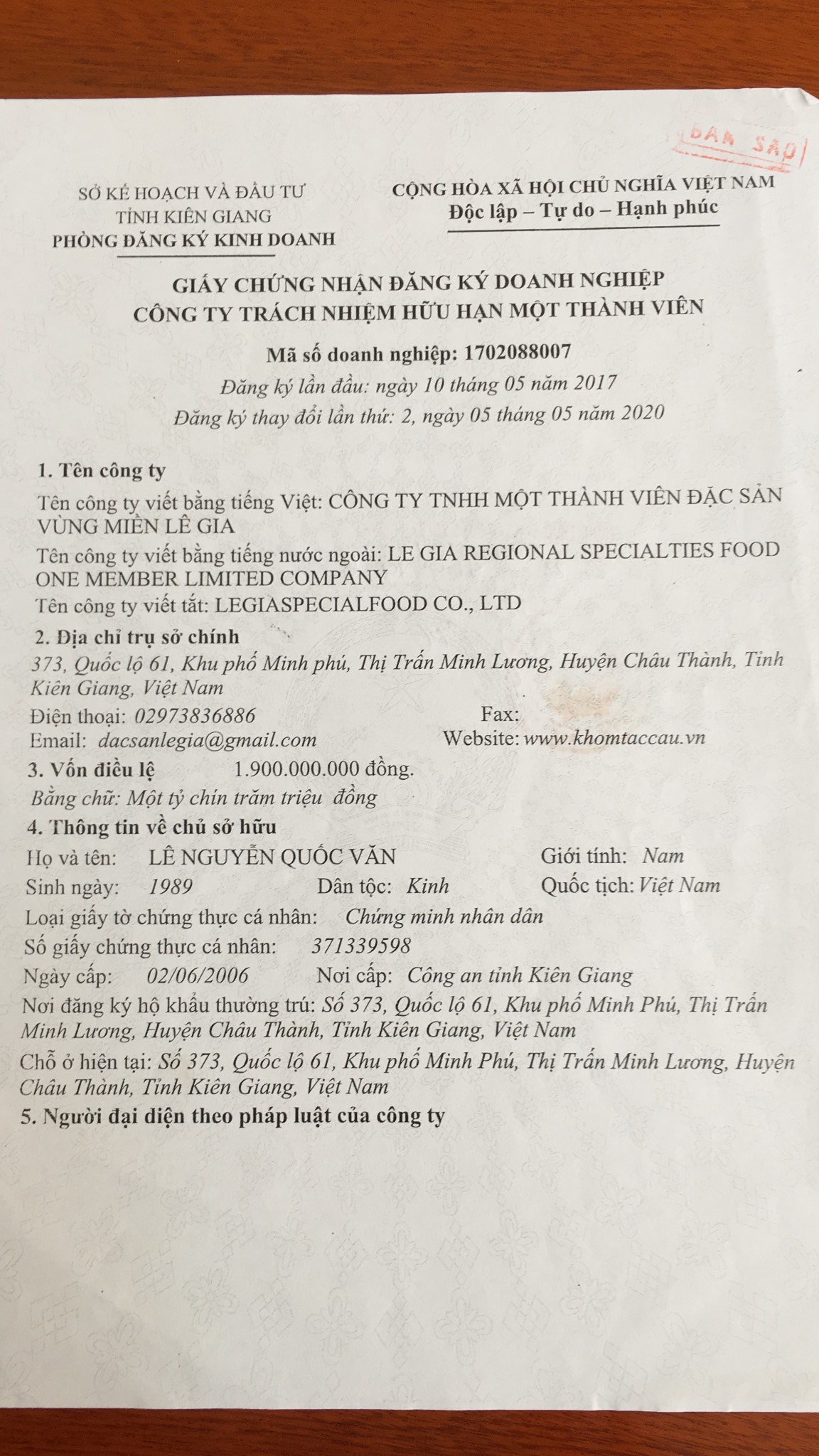 Giấy phép ĐKKD
